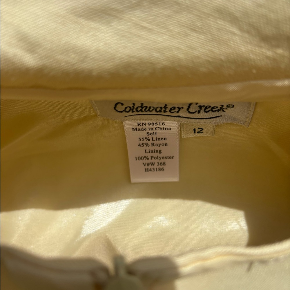 Cold water Creek Linen BlendLight Yellow Two-Piece - Picture 4 of 11